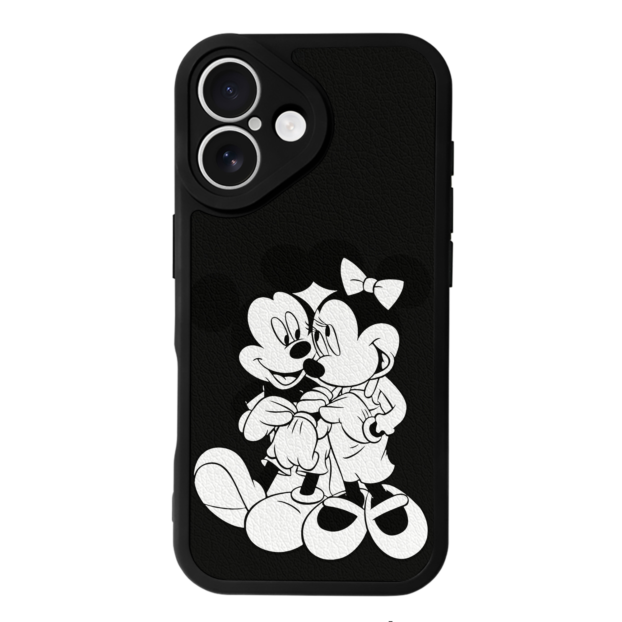（画像用） ミッキーマウス Mickey Mouse 【iPhone 16シリーズ対応】シリコンスマホケース（レザー調） 材質：シリコン